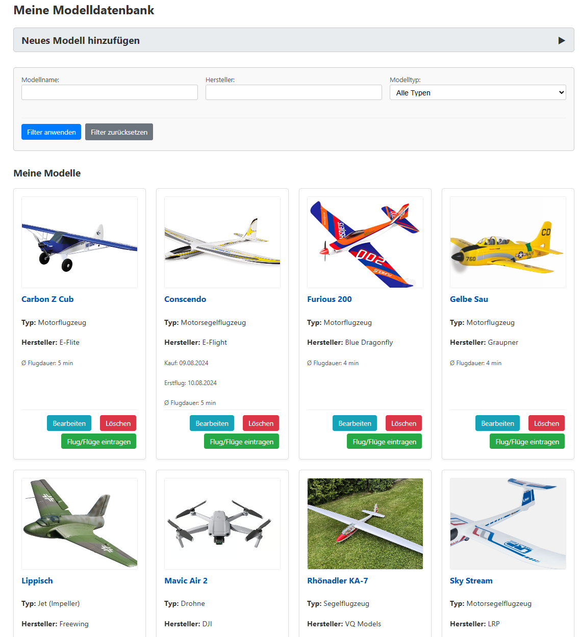 Übersicht eigene Modelle