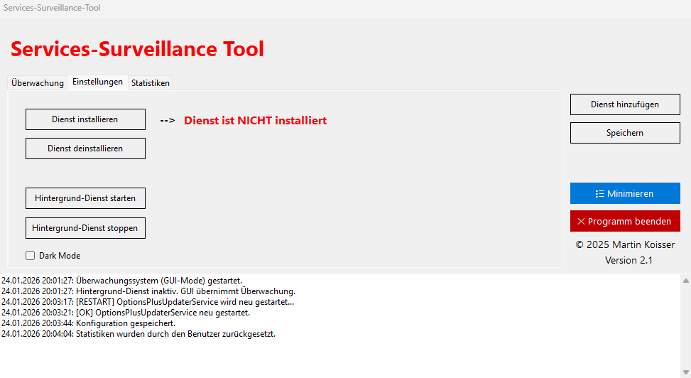 Registerkarte Einstellungen